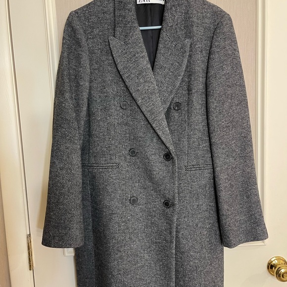 Zara Herringbone Coat - Picture 2 of 7
